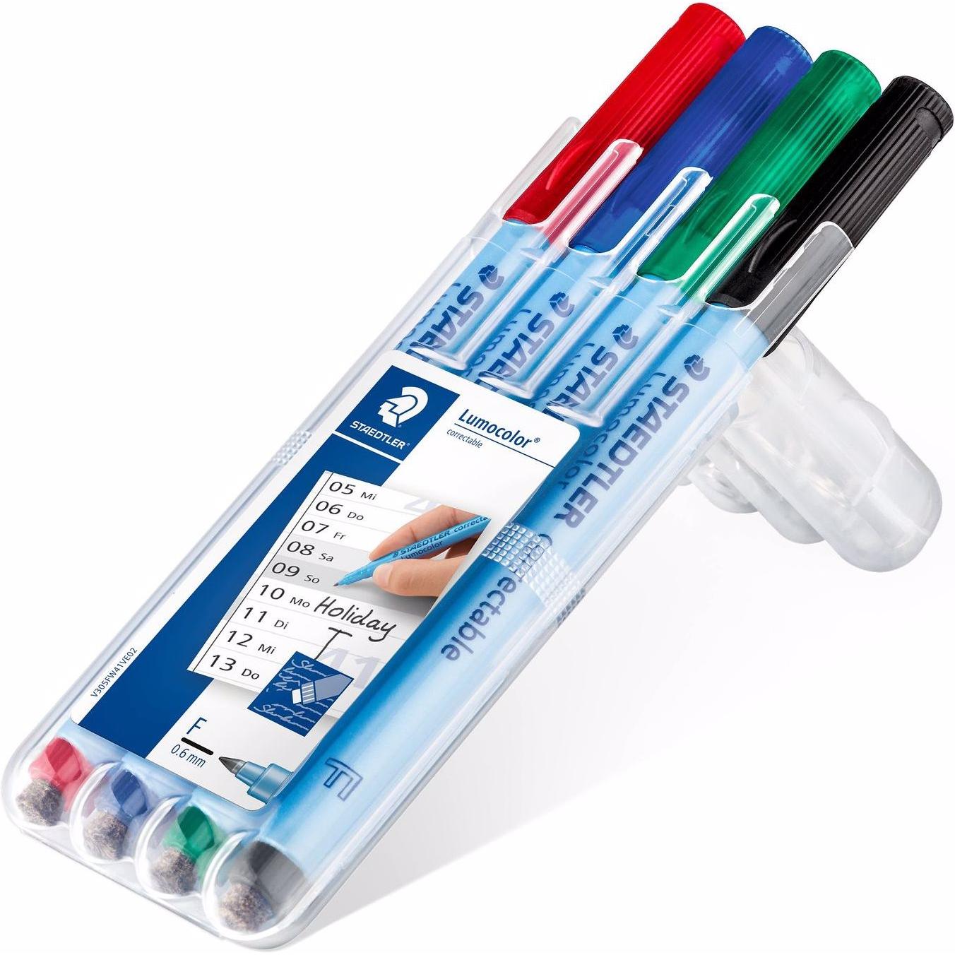 Thumbnail - Staedtler, Marker, Trocken abwischbarer Universalstift (Blau, Rot, Schwarz, Grün, 0.60 mm, 4 x)