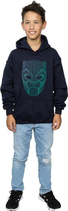 Actual product image Boys Black Panther Tribal Mask Hoodie (116)