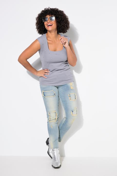 Actual product image Angel of Style Jeans Emma, Slim Fit, destroyed, beiger Denim (52)