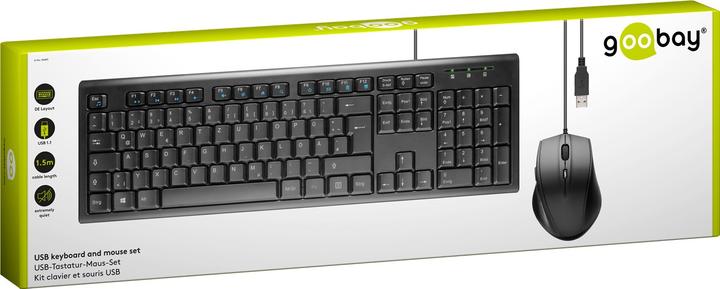 Actual product image Goobay USB keyboard and mouse set (DE, Cable)