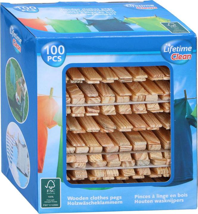Produktbild Lifetime Wooden clothes pegs 100pc