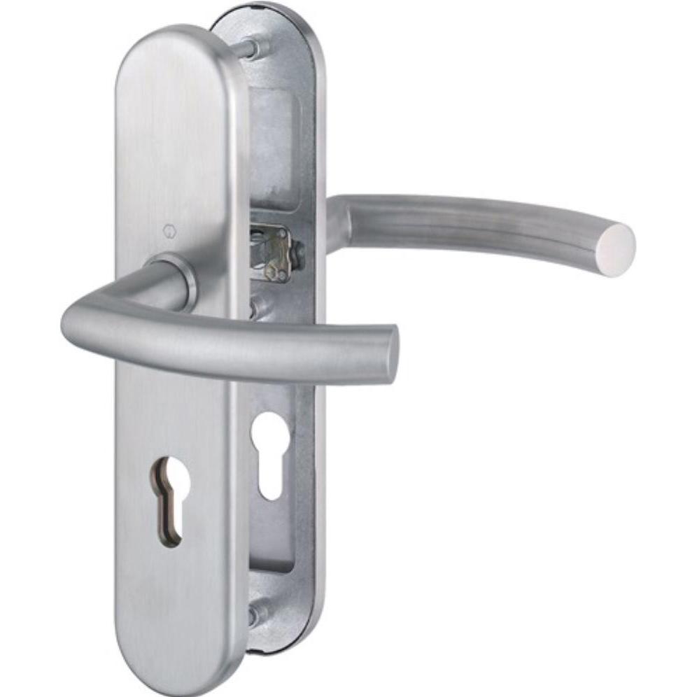 Hoppe, Türgriff + Fenstergriff, Schutzgarnitur Trondheim E1430Z/3331/3310 Edelstahl F69 72 mm 42-47 mm (Türgarnitur)