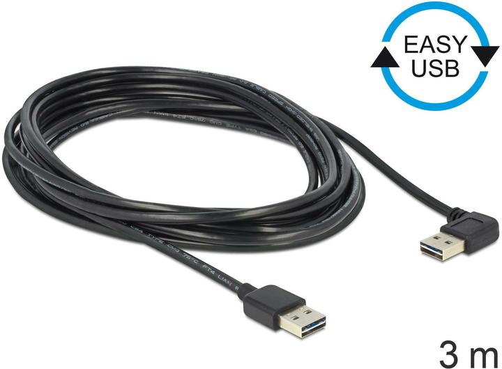 Immagine prodotto Delock Cavo USB2.0 Easy, A-St.-A.St., angolato (3 m, USB 2.0)