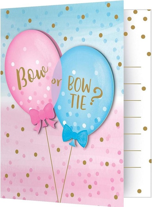 Immagine prodotto Creative Party Inviti a rivelare il sesso con palloncini pieghevoli (confezione da 8) (8 pz.)