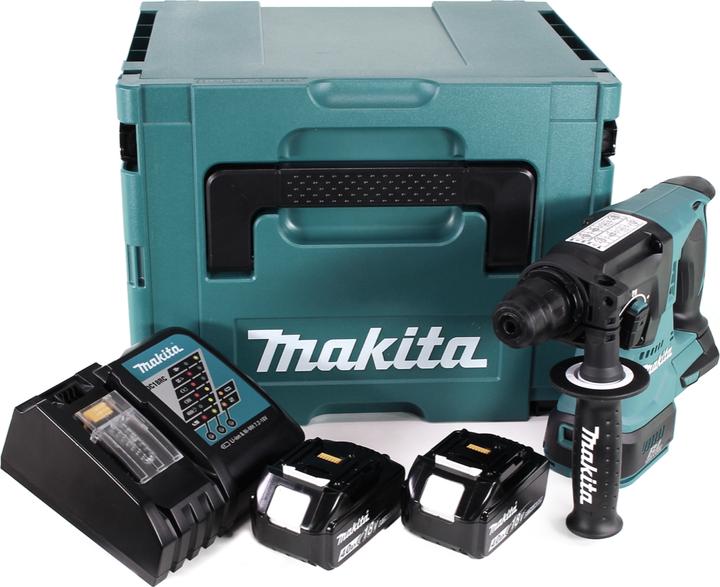 Actual product image Makita DHR 242 RMJ cordless hammer drill 18V 2,0J SDS-plus Brushless + 2x battery 4,0Ah + charger + Makpac