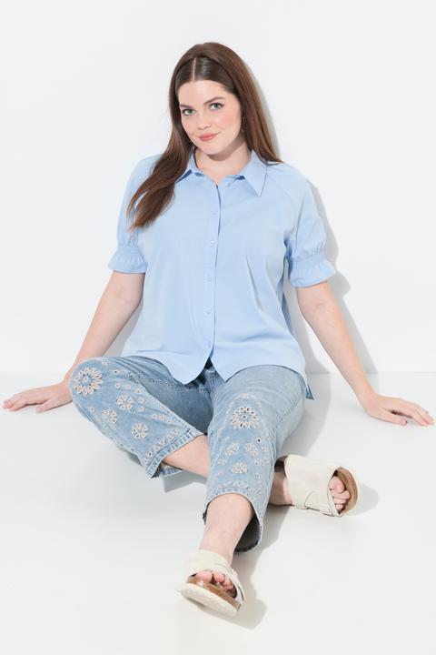 Produktbild Ulla Popken Shirtbluse, Smokdetails, Hemdkragen, Halbarm (46, 48)