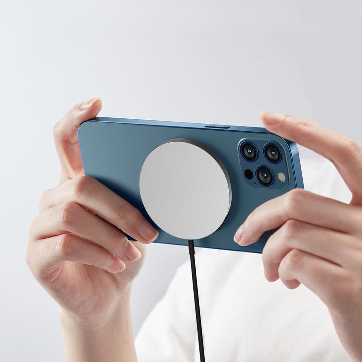 Produktbild Dudao Kit 15W Magnetic Wireless Charger Qi and 20W AC Charger (MagSafe Compatible) White (A12XS) (15 W)