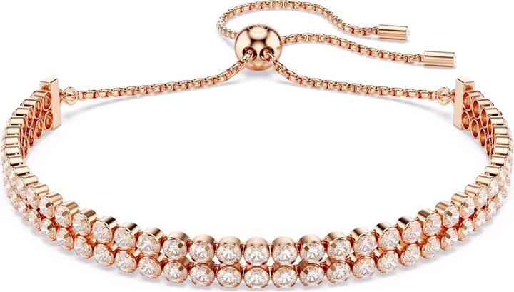 Immagine prodotto Swarovski Matrix Tennis Armband Rundschliff Weiss Roségold (24 cm, Metallo Swarovski)