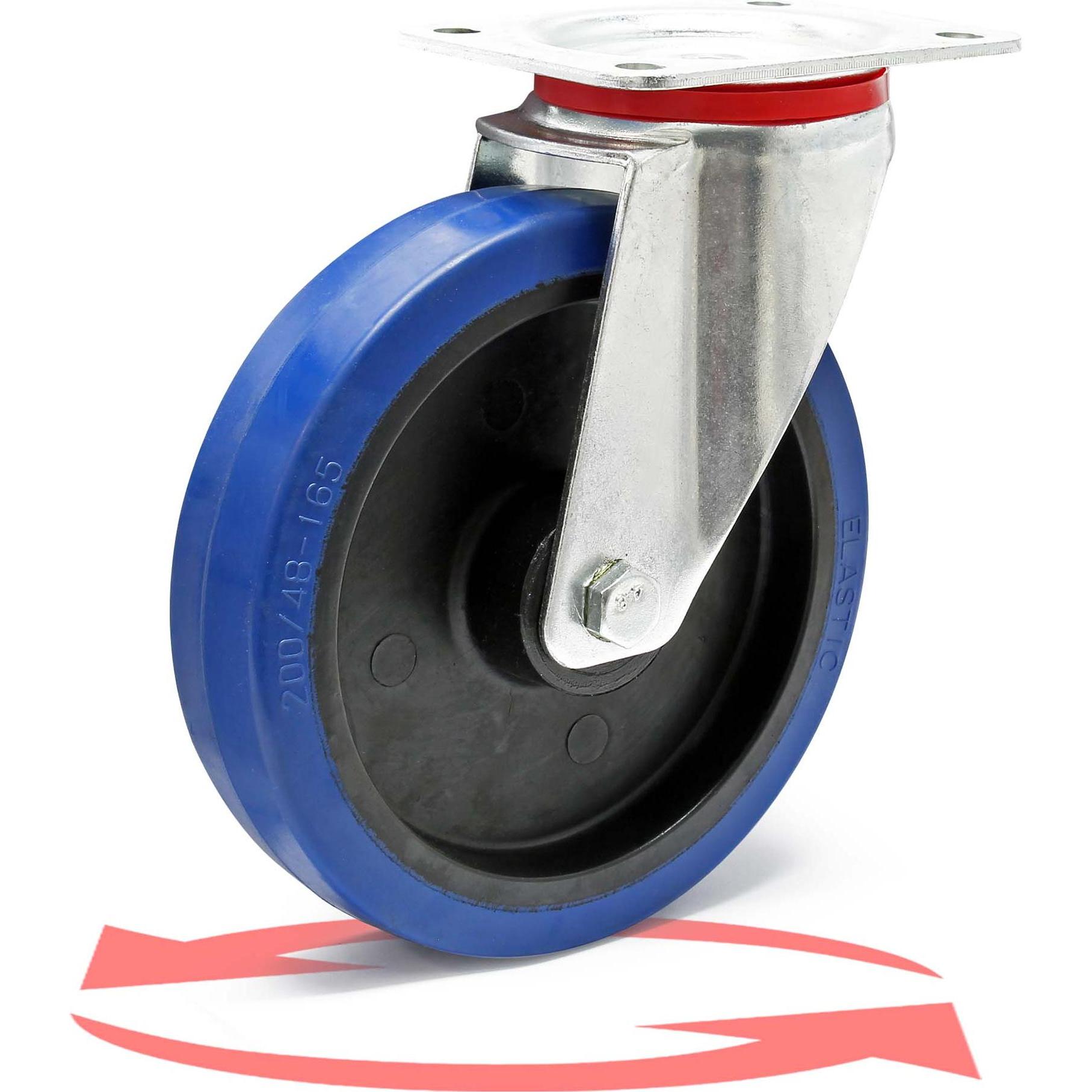 Wiltec, Möbelrollen, Lenkrollen Set 4x Transportrolle o. Bremse 200mm Möbelrolle 350kg