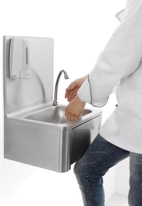 Hendi Lavandino a ginocchio + dispenser di sapone (400 mm, 330 mm)