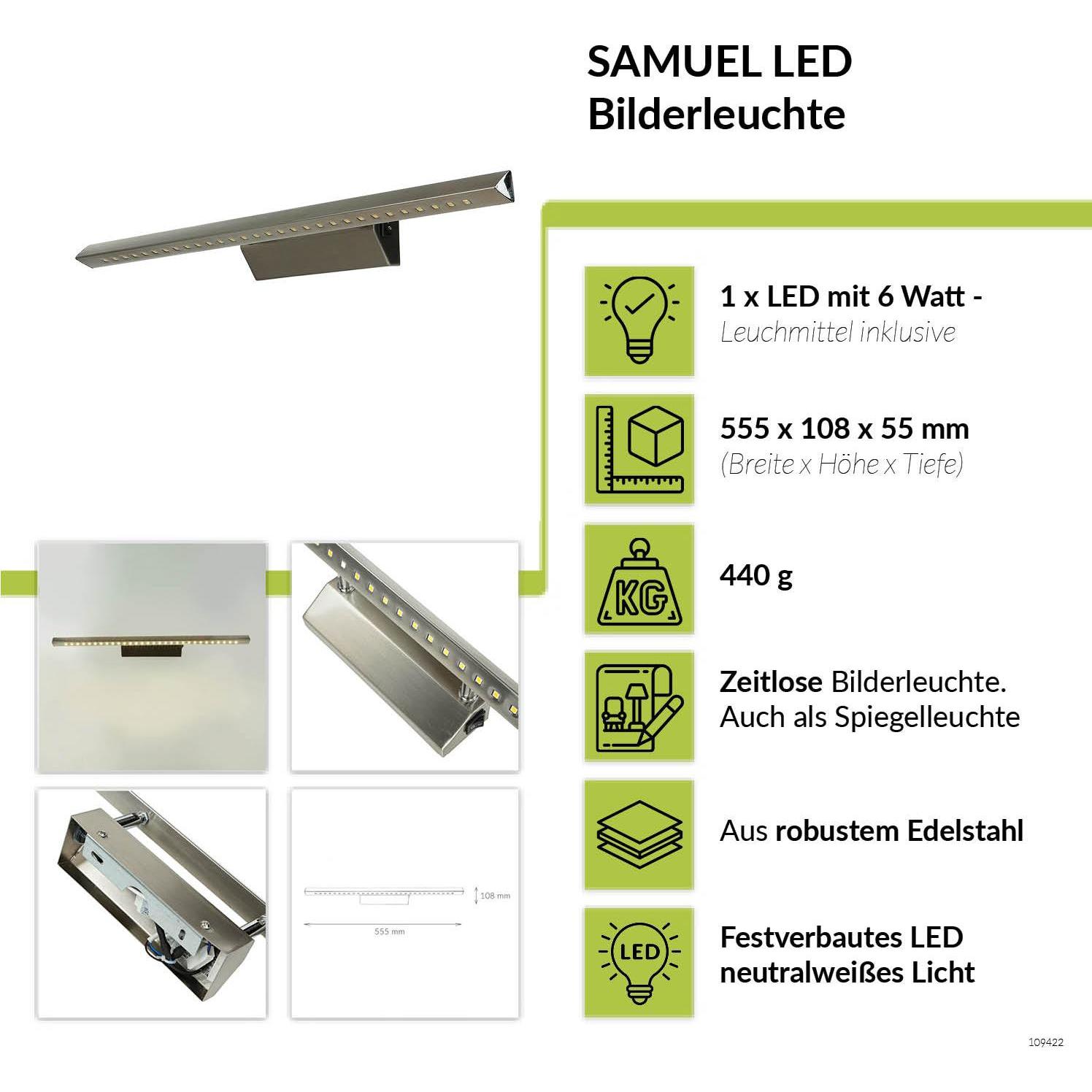 Thumbnail - Licht-Erlebnisse, Wandleuchte + Deckenleuchte, Wandlampe Samuel (750 lm)