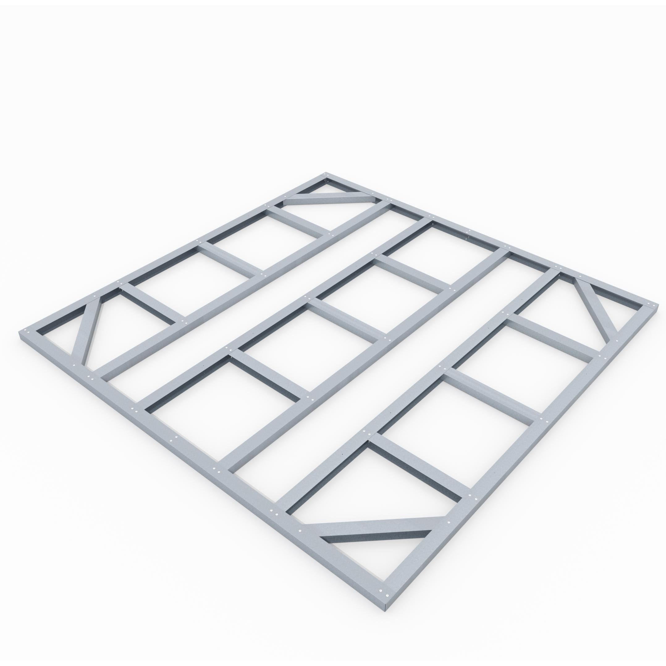 Globel, Gartenhaus + Gartenschrank, Fundamentbodenrahmen 8x8