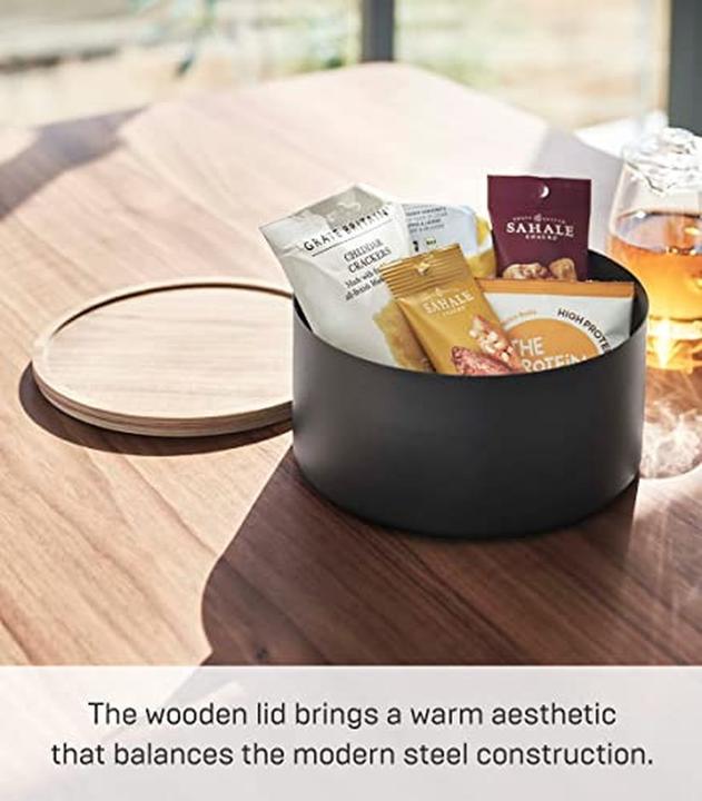 Actual product image Yamazaki Deep storage box with lid RIN (22 cm, 7.08 l, 1x)