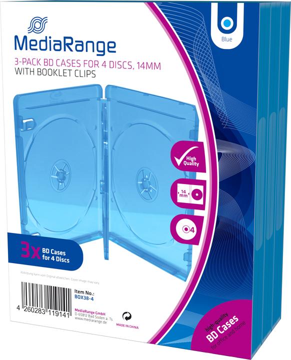 MediaRange BD blanco hoes voor 4 schijven