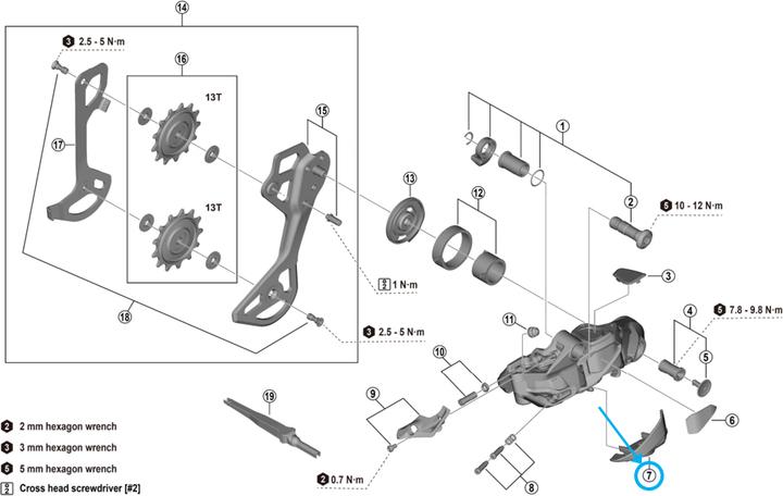 Image du produit Shimano RD-M9250 Abdeckung Batterie (Housse de protection pour batterie de vélo électrique)