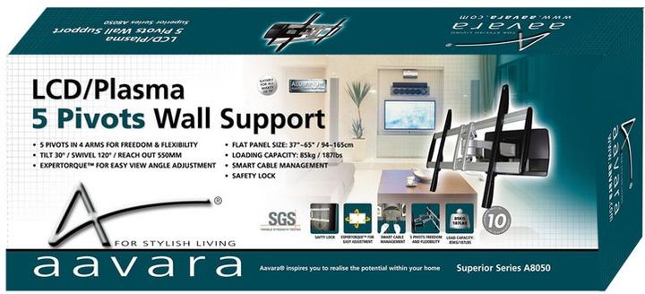 Image du produit Aavara Support mural full-motion A8050 pour écrans 37-62 (Mur, 85 kg, 32" - 62")