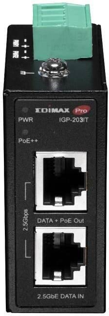 Actual product image edimax Industrie 2.5 Gigabit 90W PoE++ DIN-Rail Injektor (802.3af (PoE), 802.3at (PoE+), 802.3bt (PoE++), 90 W)