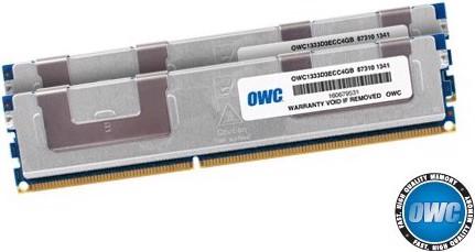 Productafbeelding OWC 8,0 GB (2x 4 GB) DDR3 ECC PC10600 1333MHz SDRAM voor Mac Pro 'Nehalem' & 'Westmere' modellen (2 x 4GB, 1333 MHz, DDR3 RAM, DIMM 288 pin)