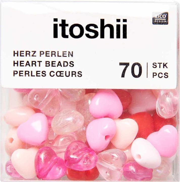 Image du produit Rico Design itoshii Perlen, Herzen, 70 Stück
