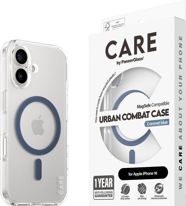 Produktbild PanzerGlass CARE Flagship Case Urban Combat w. Blue MagSafe iPhone '24 6.1" (Apple iPhone 16)
