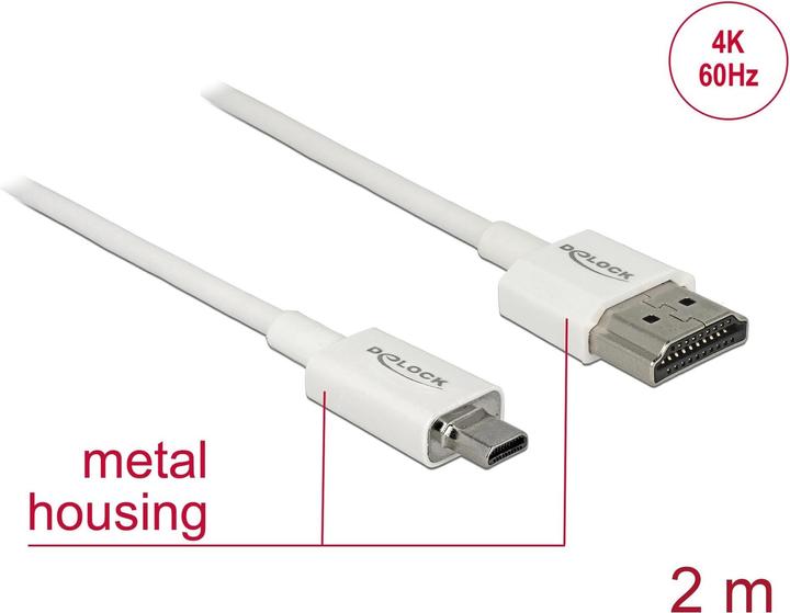 Actual product image Delock HDMI (Typ A) — micro HDMI (Typ D) (2 m, HDMI)