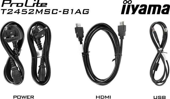 Produktbild iiyama 60.5cm (23,8") T2452MSC-B1AG 16:9 Touch HDMI+USB+DP (1920 x 1080 Pixel, 23.80")