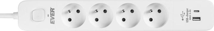 Immagine prodotto Ever Listwa Antyprzepięciowa Protect 4pl 1a1c 1 5m (4x, USB-A, 1.50 m)