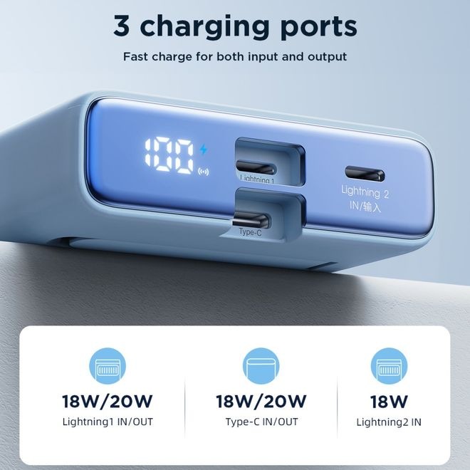 Actual product image Joyroom JR-PBM01 (10000 mAh, 20 W, 38.50 Wh)