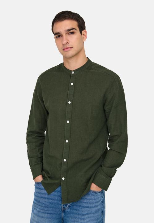 Actual product image Only & Sons Onscaiden Life Ls Solid Linen Mao Noos (XS)