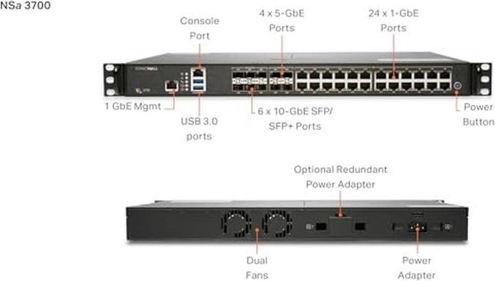 Actual product image SonicWall Nsa 3700 Promoal Tradeup w 3yr/1Y25/1Yr8