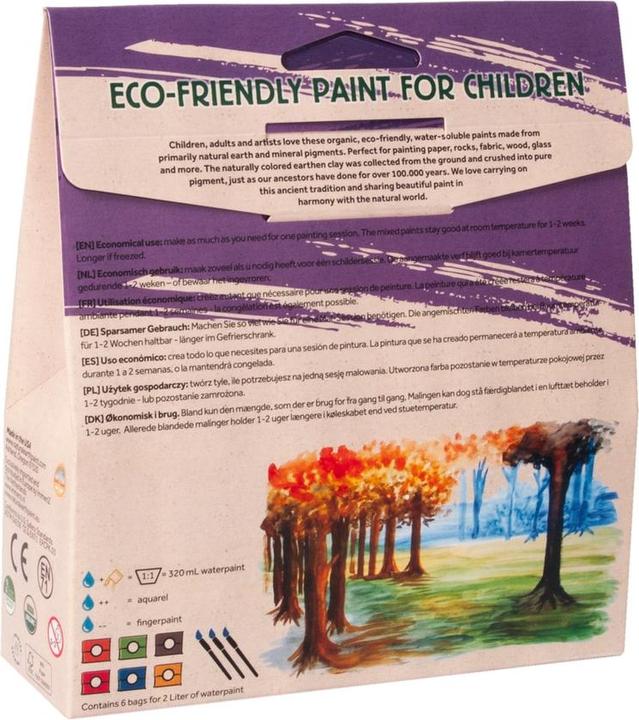 Immagine prodotto Natural Earth Paint Colore per bambini (Arancia, Blu, Rosso, Verde, Marrone, Giallo, 2000 ml)
