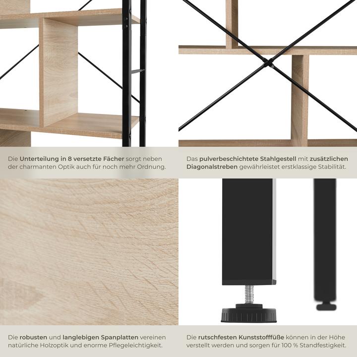 Actual product image tectake Shelf Charleston 75.5x30x155cm (75.50 x 75.50 x 155 cm)