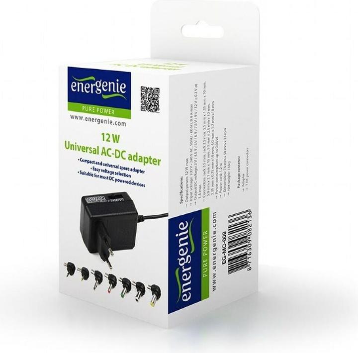 Produktbild Gembird EnerGenie EG-MC-008 Innenraum 12W Schwarz Netzteil & Spannungsumwandler