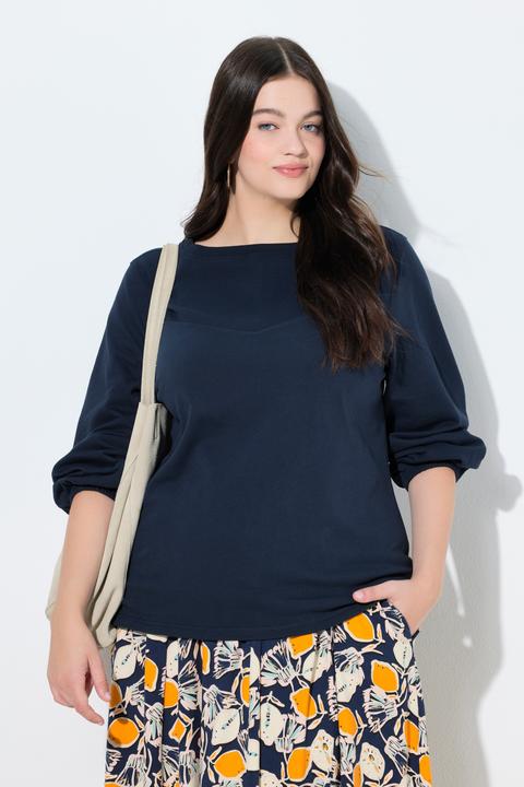 Produktbild Ulla Popken Sweater, U-Boot-Ausschnitt, Ballon-Langarm (60)