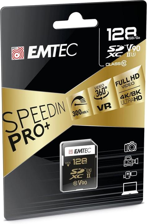 Actual product image Emtec SD 128GB UHS-II U3 V90 Ultra Pro (128 GB, SDXC, U3, UHS-II)