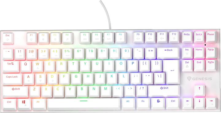 Actual product image Genesis Thor 303 TKL RGB biała Outemu Peach Silent (Eng. Int., Cable)