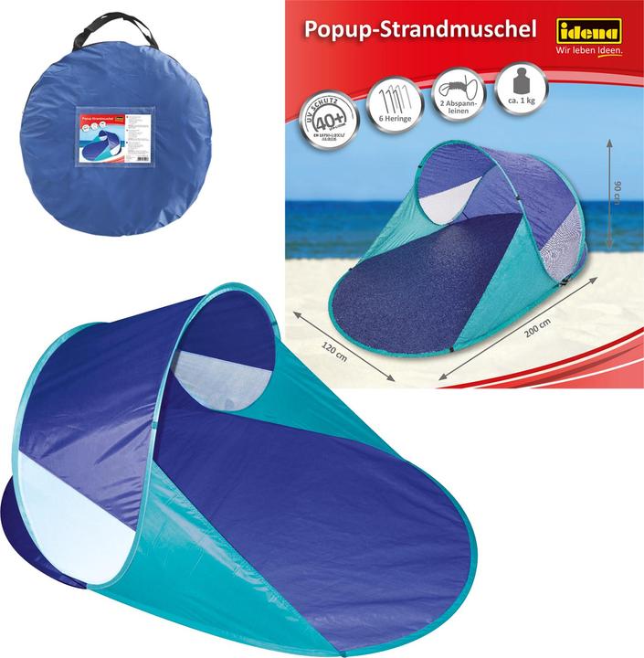 Actual product image Idena Beach shell blue (beach tent, 1 kg, 2 persons)