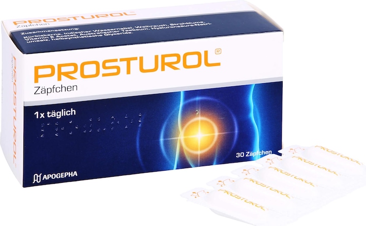 Apogepha PROSTUROL Suppositories for prostatitis and benign prostate enlargement, 30 pcs. Suppositories (Intimate washing lotion)