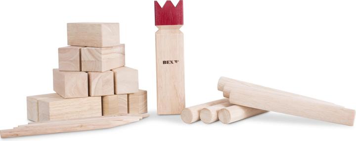 Actual product image Bex Kubb Original Rubberwood with Red King (2 - 12 Players)