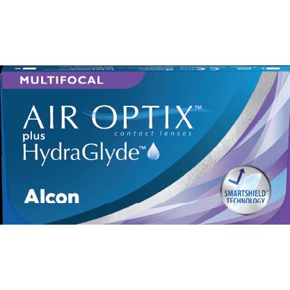 Air Optix, Kontaktlinsen, plus HydraGlyde Multifocal (6 Stück, Monatslinse, Multifokal)
