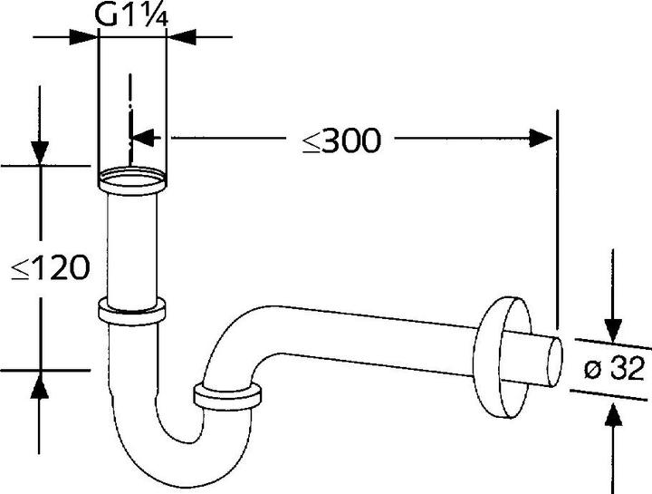 Actual product image Kludi Bad Sifone (Tube siphon, 1 1/4")
