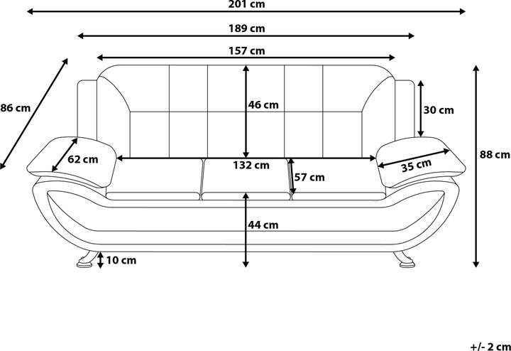 Produktbild Beliani Leira (3-Sitzer)