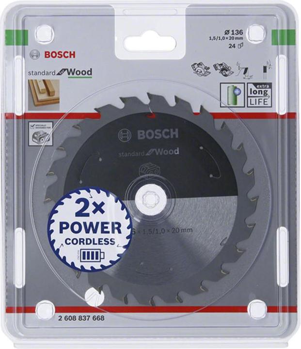 Productafbeelding Bosch Professional Zubehör Cirkelzaagblad Standaard voor hout, 136x1,5/1x20 24 tanden