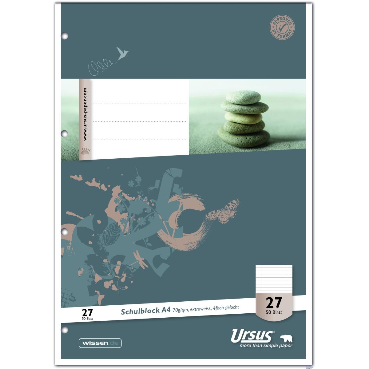 Ursus, Heft + Block, Schulblock (A4, Speziallineatur)