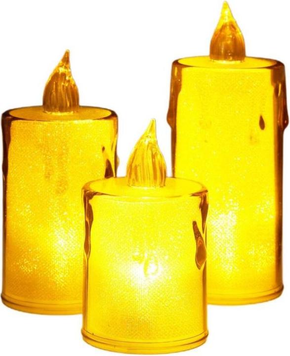 Produktbild Koopman Dekoracja świąteczna Świeca LED przezroczysta dekoracyjny złoty 10,5 cm na baterie 1szt