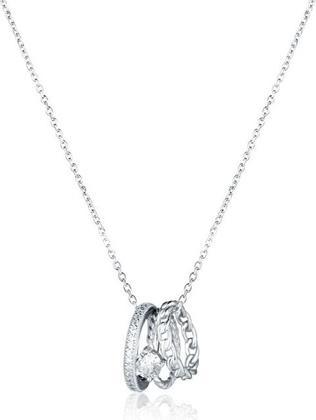 Produktbild JVD - Silver necklace with zircons SVLN0497S610045 + SVLP0497S61BI00 (chain. pendant)