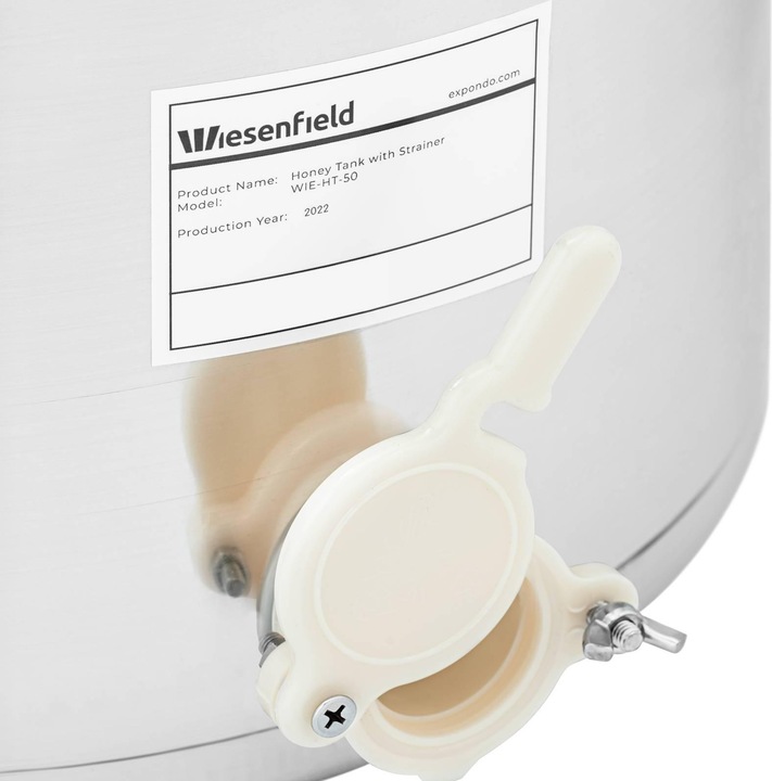 Produktbild Wiesenfield Honigeimer Honig-Abfülleimer mit Sieb, Deckel und Quetschhahn Edelstahl 50 L (50 l)