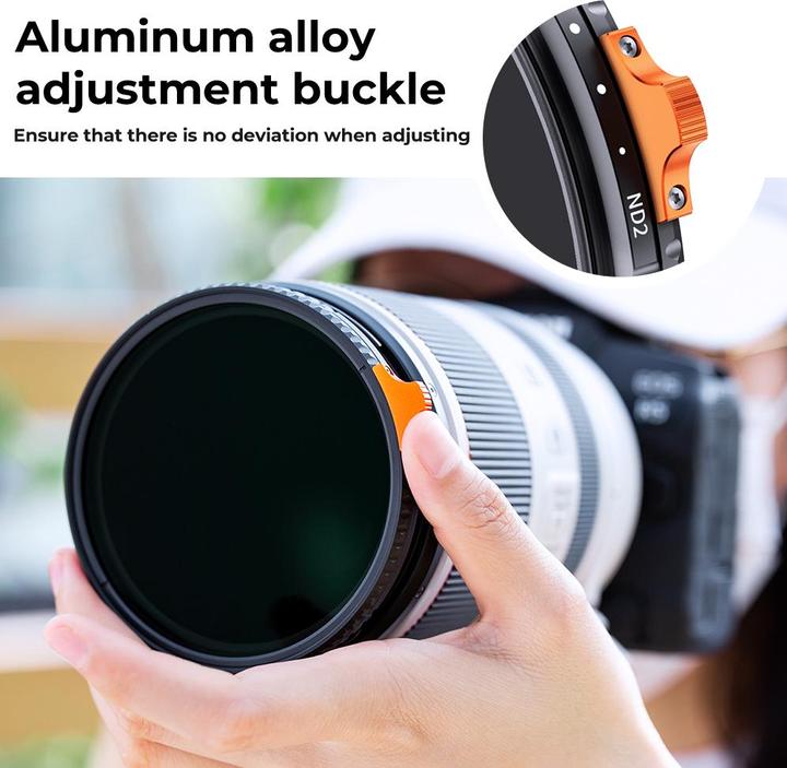 Produktbild K&F Concept 67MM Variable ND2-ND400 Lens Filter (1-9 Stops) 28 Multi-Layer Green Coatings HD Waterproof Scratch