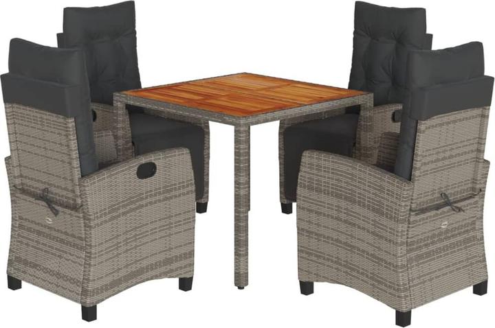 Actual product image vidaXL Garden furniture dining set garden set seating group 7 pcs. black poly rattan (190 cm)