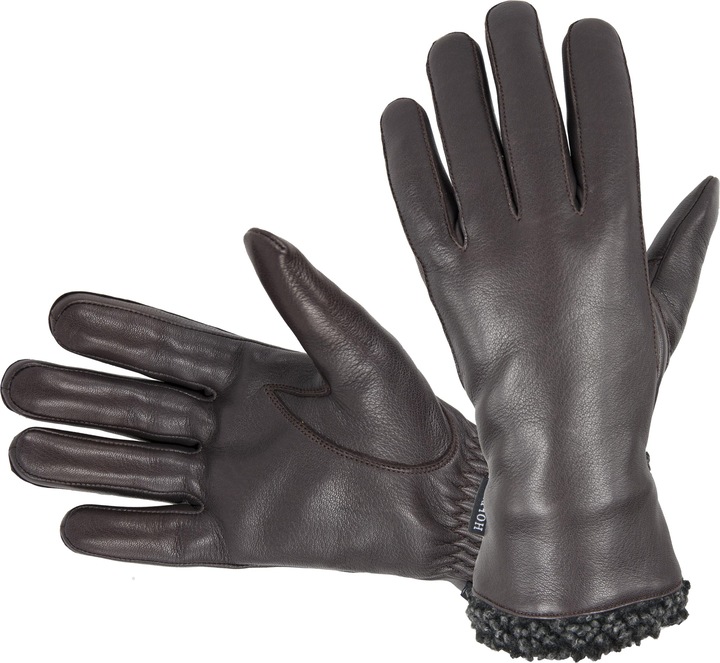 Image du produit Hofler Gants en cuir de cerf pour hommes, noir (8)